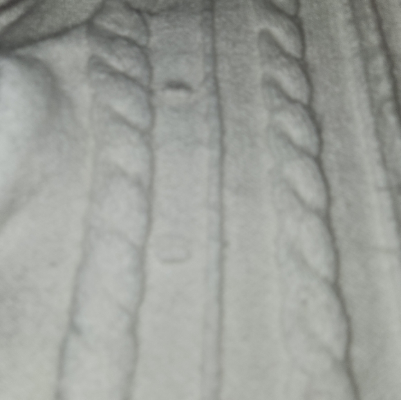 Loft White Bobble-Knit  Sweater Ruffle Hem & Puff Shoulders Size L Minimalist - Picture 7 of 11